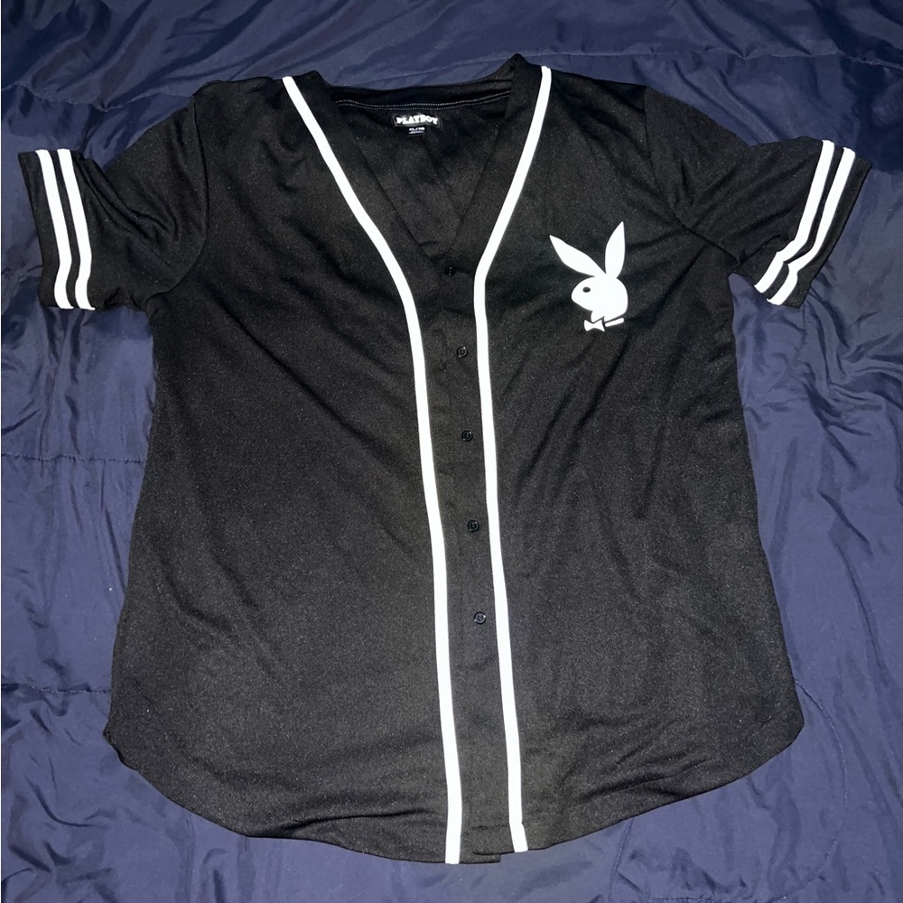 PLAYBOY Black and White Baseball Jersey